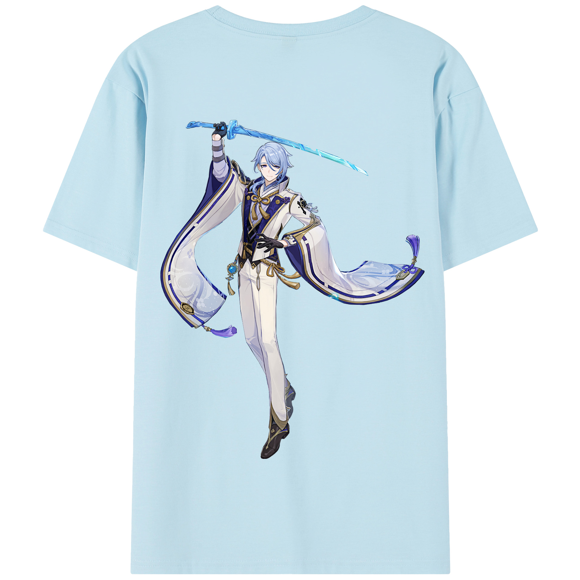 げんし神 神里綾人 かみさとあやと genshin Kamisato Ayato 綿100％半袖Tシャツ（背面プリント）